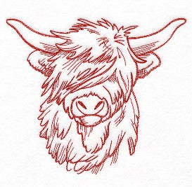 T-shirt with Highland Cow Embroidery