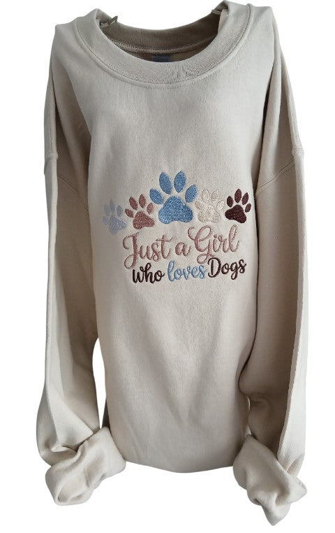 Sweatshirt with embroidered Dog Slogan