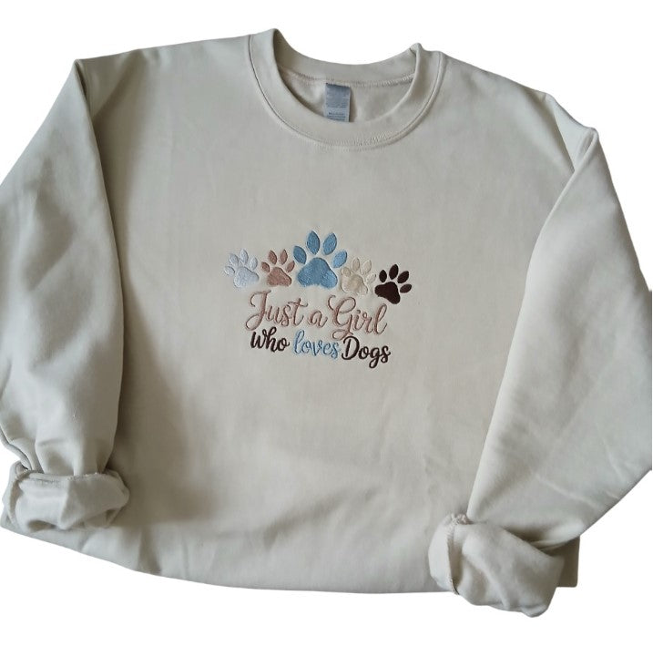 Sweatshirt with embroidered Dog Slogan