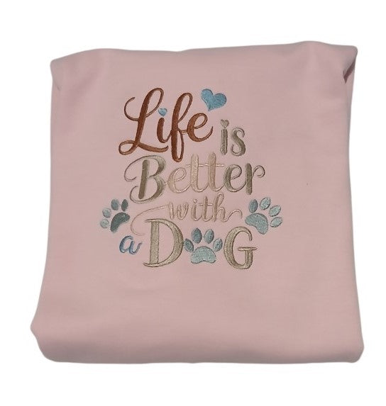 Sweatshirt with Embroidered Slogan
