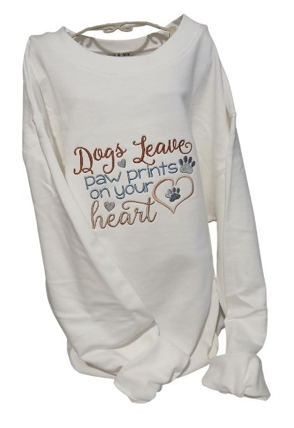 Sweatshirt with Embroidered Dog Slogan