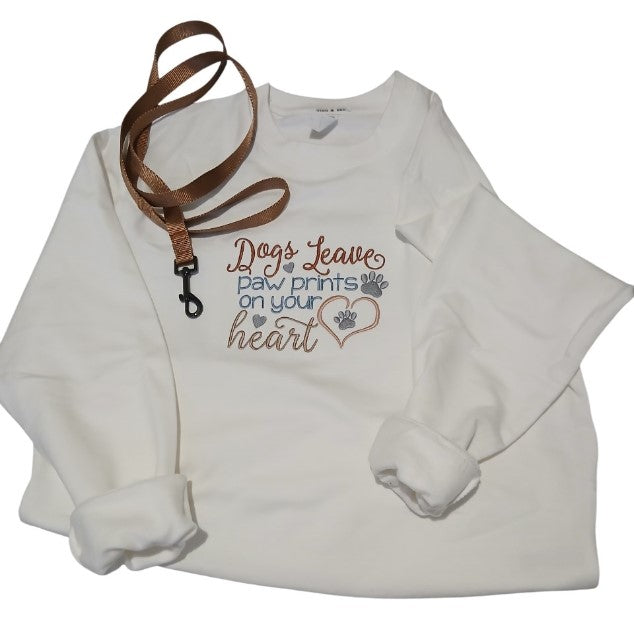 Sweatshirt with Embroidered Dog Slogan