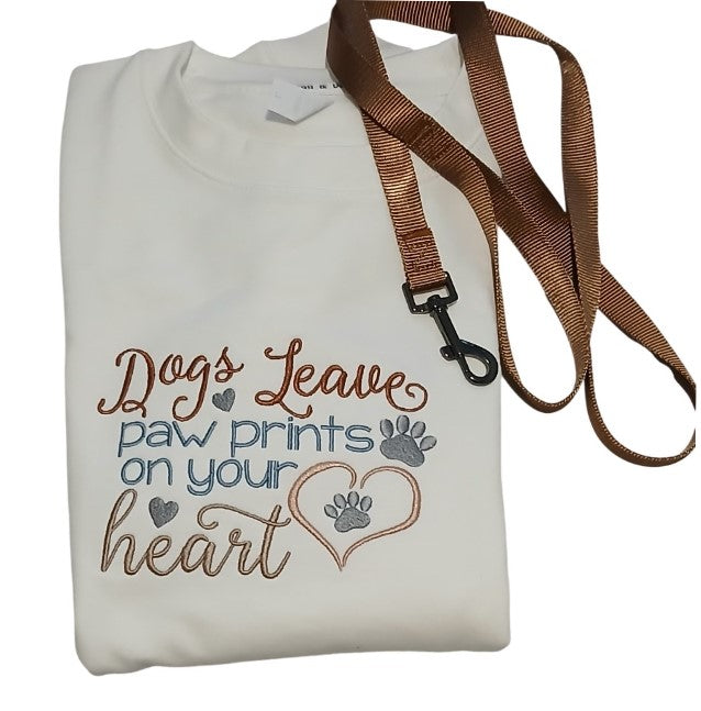 Sweatshirt with Embroidered Dog Slogan