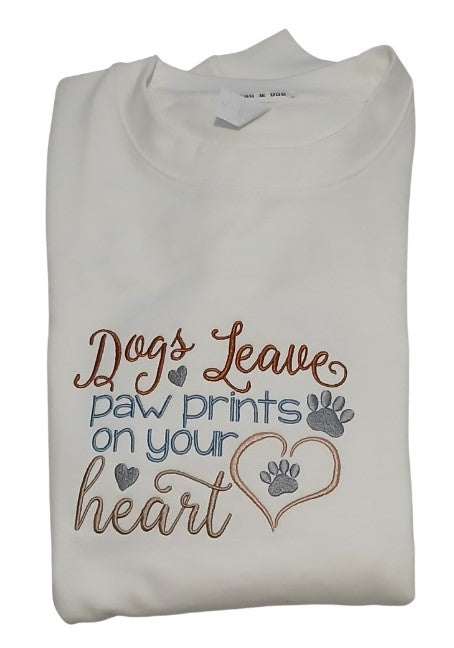 Sweatshirt with Embroidered Dog Slogan