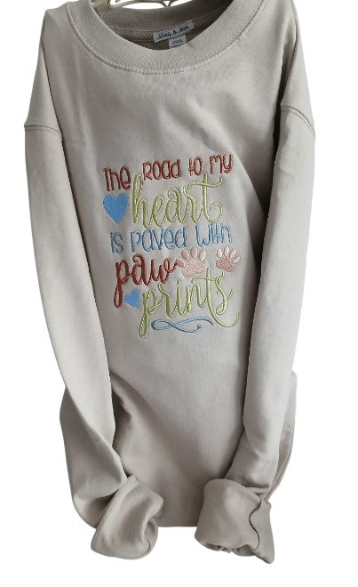Sweatshirt with Dog Slogan Embroidery