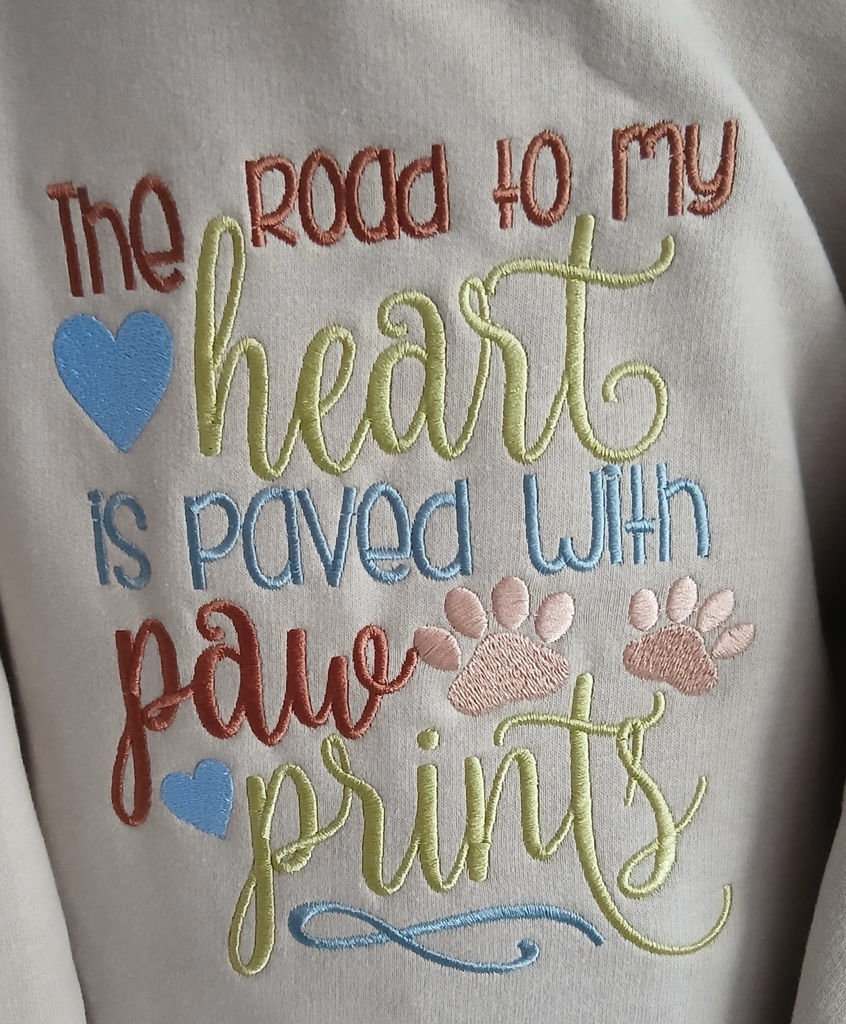 Sweatshirt with Dog Slogan Embroidery