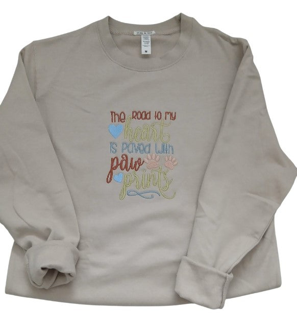 Sweatshirt with Dog Slogan Embroidery