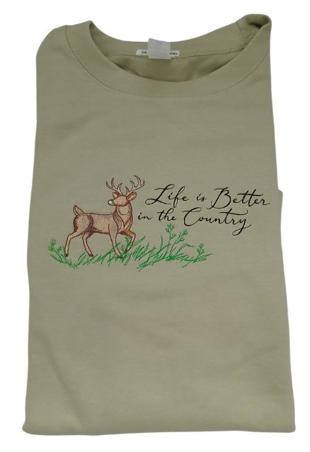 Sweatshirt with Stag Embroidery