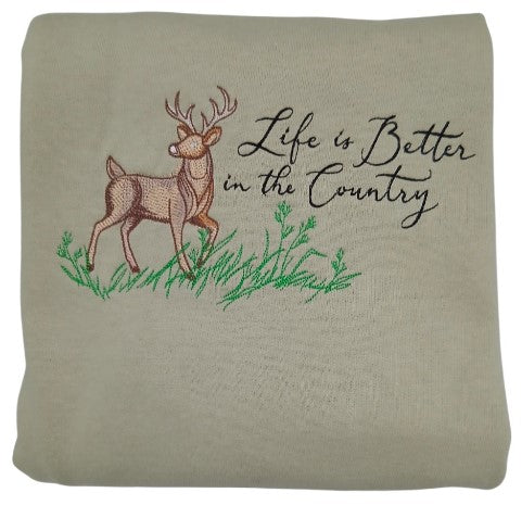 Sweatshirt with Stag Embroidery