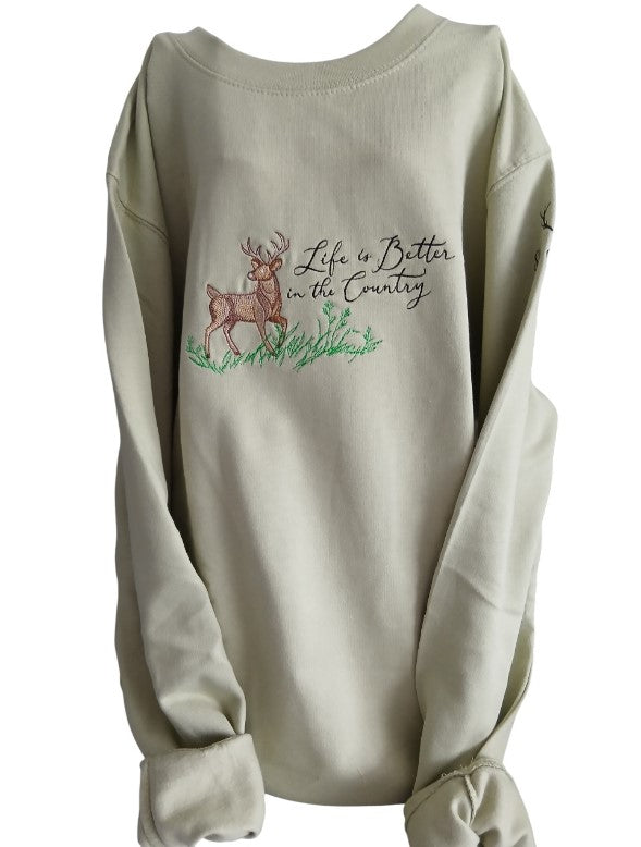 Sweatshirt with Stag Embroidery