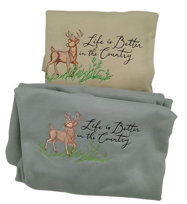 Sweatshirt with Stag Embroidery