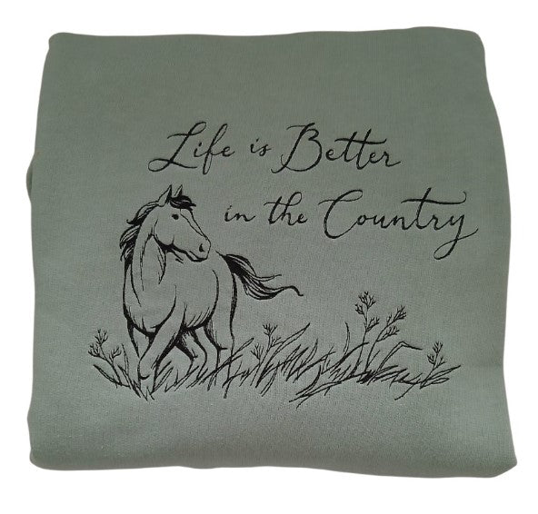 Sweatshirt with Horse Embroidery