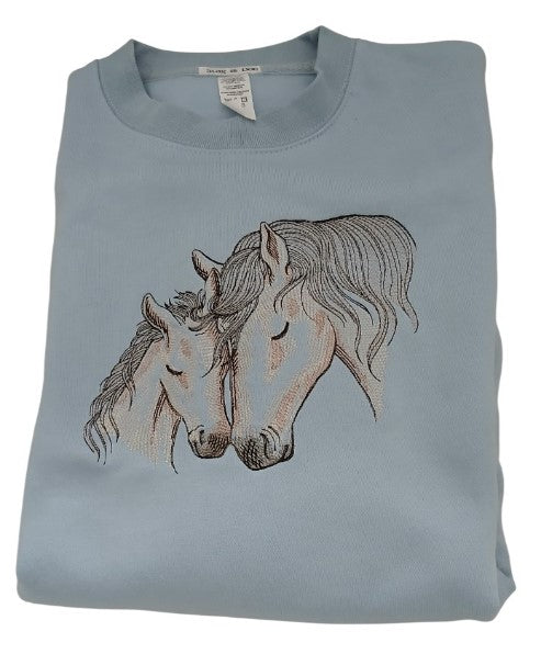 Sweatshirt with mare and foal embroidery