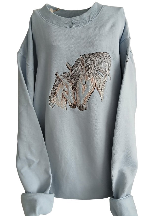 Sweatshirt with mare and foal embroidery