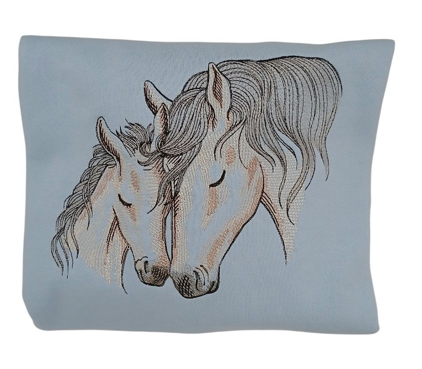 Sweatshirt with mare and foal embroidery
