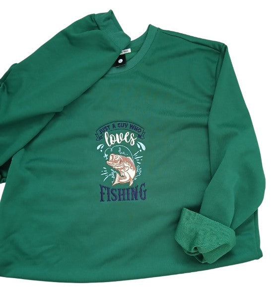 Sweatshirt with Fishing Embroidery