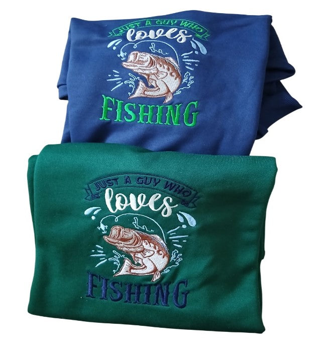 Sweatshirt with Fishing Embroidery