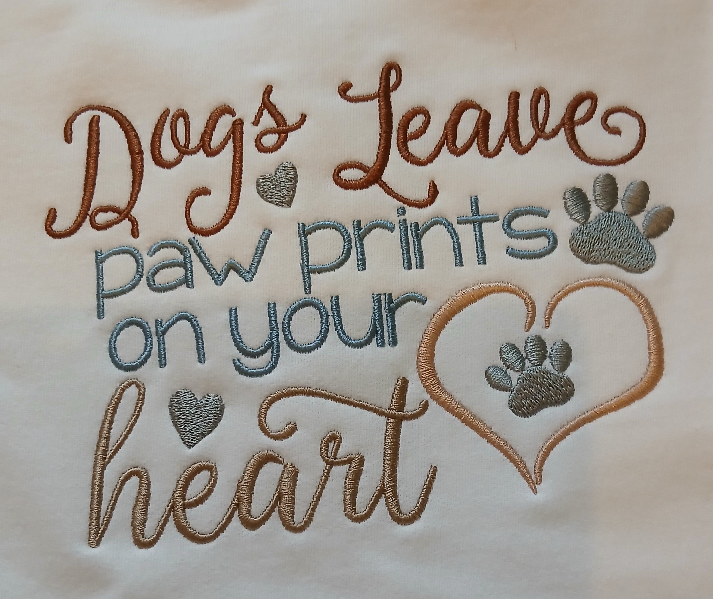 Sweatshirt with Embroidered Dog Slogan