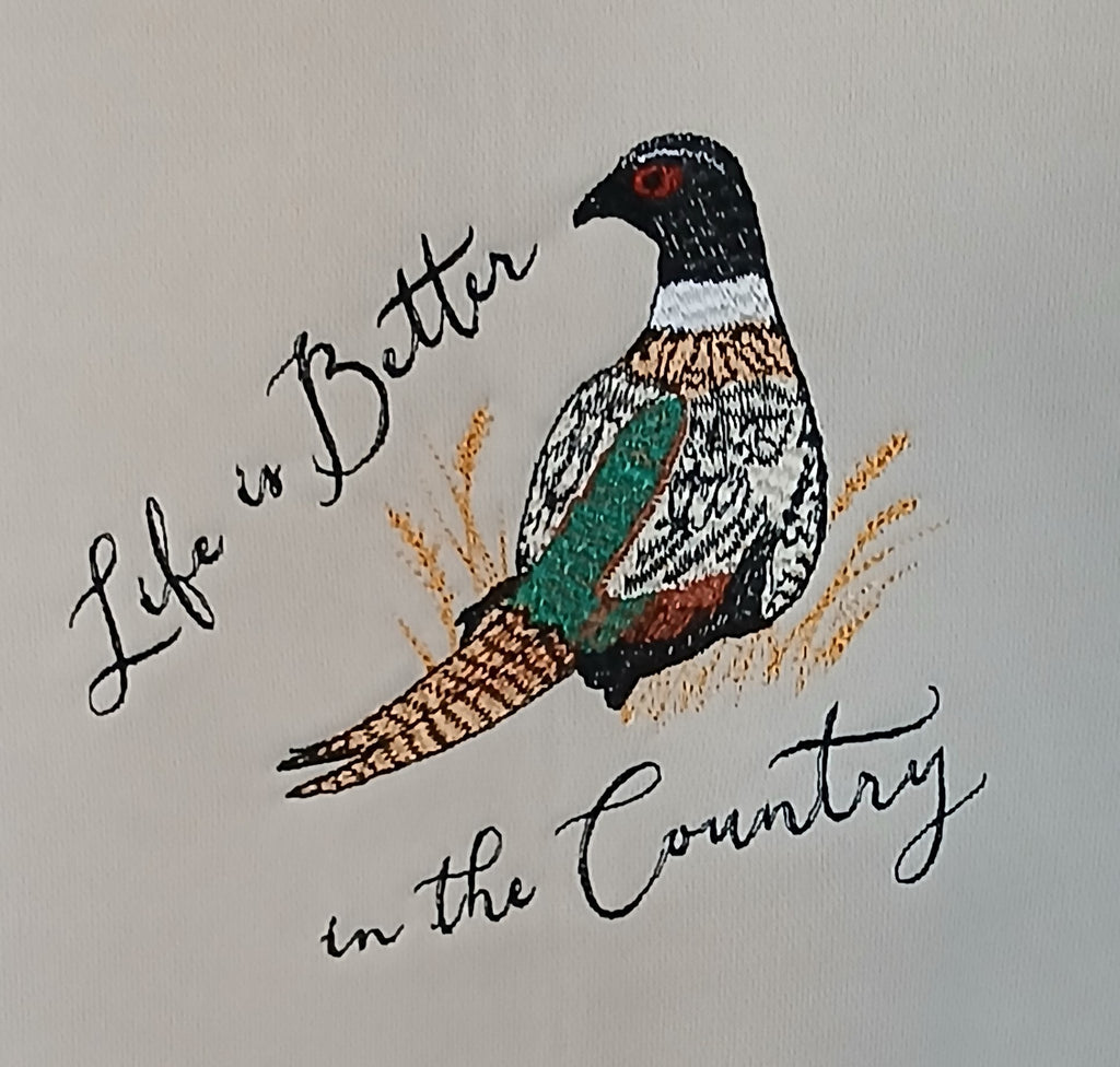 Sweatshirt with Embroidered Pheasant