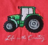 Children's short sleeve T-shirt with tractor embroidery