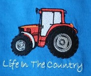 Children's short sleeve T-shirt with tractor embroidery