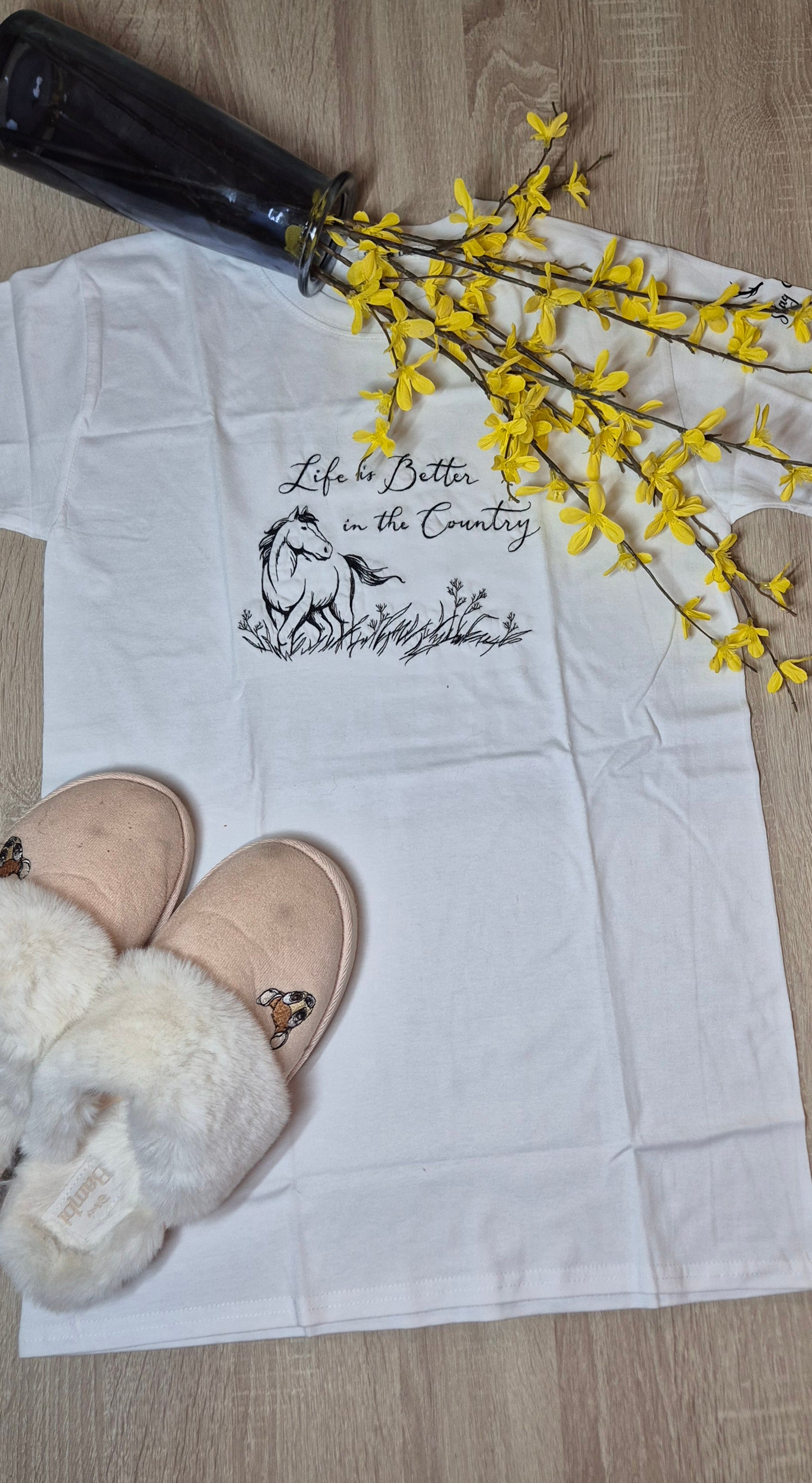 T-shirt with Horse Embroidery