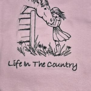 Oversized Hoodie Horse & Fence Girl